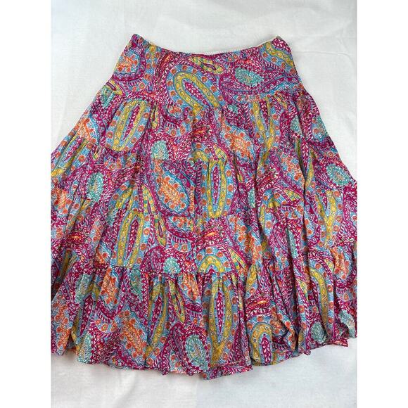 Women’s Ralph Lauren Size 1X Multicolored Paisley Midi Skirt. - Picture 1 of 3
